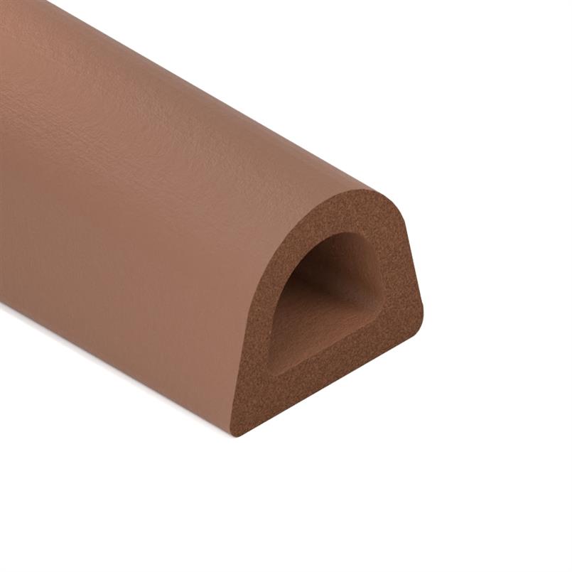 Celrubber zk D-profiel bruin BxH=12x10mm (rol 50 meter)