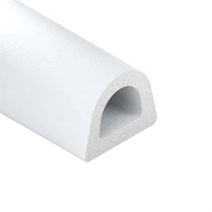 Celrubber zk D-profiel wit BxH=12x10mm (L=50m)