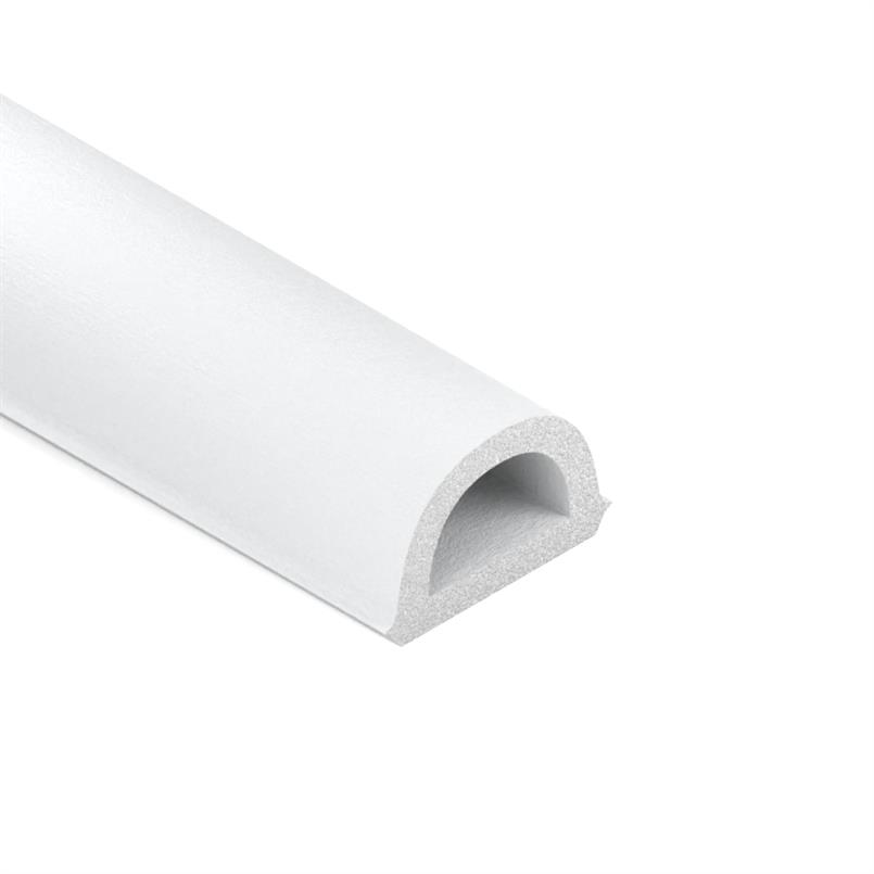 Celrubber zk D-profiel wit BxH=9x6mm (L=100m)