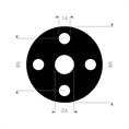 CR/SBR flenspakking 95x65x24x3mm 4x14mm DN15