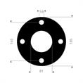 EPDM/SBR flenspakking 185x145x81x3mm 4x18mm DN65