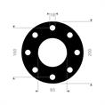 EPDM/SBR flenspakking 200x160x93x3mm 8x18mm DN80
