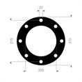 EPDM/SBR flenspakking 315x270x200x3mm 8x22mm DN175