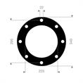 EPDM/SBR flenspakking 340x295x225x3mm 8x22mm DN200