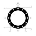 EPDM/SBR flenspakking 395x350x282x3mm 12x22mm DN250