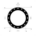 EPDM/SBR flenspakking 565x515x415x3mm 16x26mm DN400