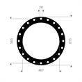 EPDM/SBR flenspakking 615x565x467x3mm 20x26mm DN450