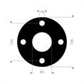 FKM (Viton) flenspakking 165x125x65x3mm 4x18mm DN50