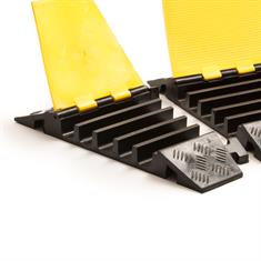 Kabelbrug 5 kanalen bochtstuk rechts zwart/geel 310x501x50mm