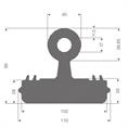 Mosrubber dilatatie T-profiel BxH=110x90mm (L=10,5m)