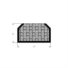 Mosrubber hatchpakking BxH= 70x40mm (L=10m)