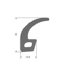 Mosrubber profiel BxH=16,8x35mm (L=25m)