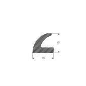 Mosrubber profiel BxH=16x15mm (L=50m)