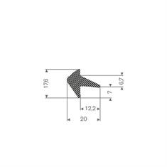 Mosrubber profiel BxH=20x17,6mm (L=50m)