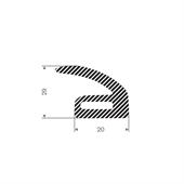 Mosrubber profiel BxH=20x29mm (L=30m)