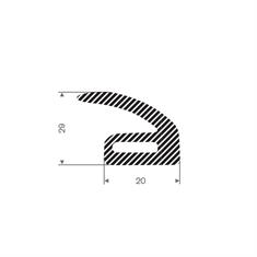 Mosrubber profiel BxH=20x29mm (L=30m)