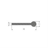Mosrubber profiel BxH=32x7mm (L=50m)