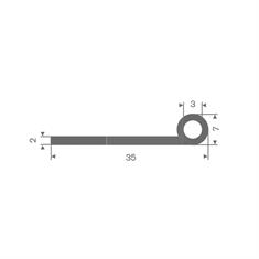 Mosrubber profiel BxH=35x7mm (L=50m)