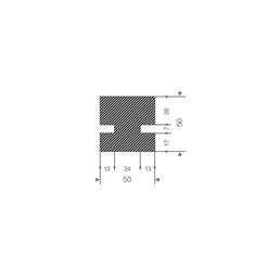 Mosrubber profiel BxH=50x50mm (L=25m)