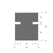 Mosrubber profiel BxH=50x60mm