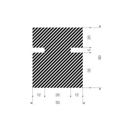 Mosrubber profiel BxH=50x60mm