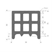 Mosrubber profiel BxH=84x83mm