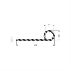 Mosrubber profiel D=10x35mm (L=50m)