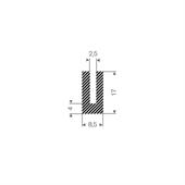 Mosrubber U-profiel 2,5mm/ BxH=8,5x17mm (L=50m)