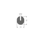 Mosrubber U-profiel 2mm/ BxH=13x15mm (L=50m)