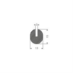 Mosrubber U-profiel 2mm/ BxH=13x15mm (L=50m)