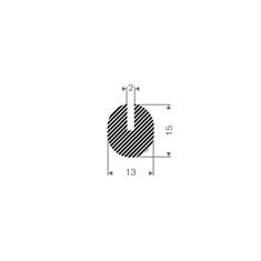 Mosrubber U-profiel 2mm/ BxH=13x15mm (L=50m)