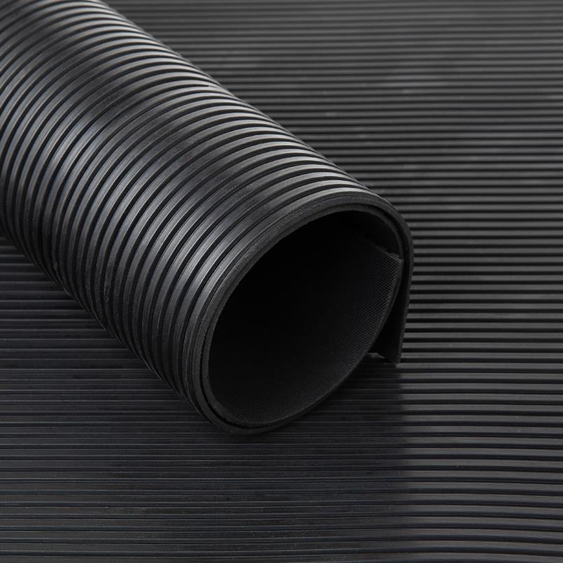 Platte ribloper zwart 3mm (LxB=10x1,2m)