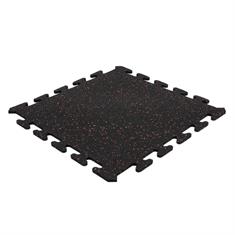 Puzzelmat Ultrafloor zwart/rood 500x500x8mm (set 4 tegels)