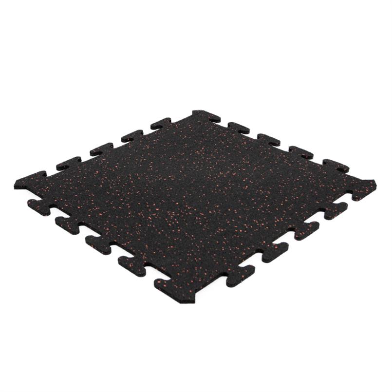 Puzzelmat Ultrafloor zwart/rood 500x500x8mm (set 4 tegels)