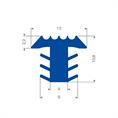 PVC infreesprofiel blauw BxH= 12x10,8mm (L=25m)