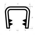 PVC kantafwerkprofiel donkergrijs 8-10mm /BxH= 17x15mm (L=50m)