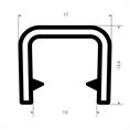 PVC kantafwerkprofiel donkergroen 11-12mm /BxH=17x14,4mm (L=50m)