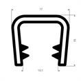 PVC kantafwerkprofiel donkergroen 8-10mm /BxH= 17x15mm (L=50m)