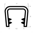 PVC kantafwerkprofiel lichtgrijs 8-10mm /BxH= 17x15mm (L=50m)