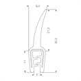 PVC klemprofiel wit 2,5-3,5mm / BxH=9,4x32,3mm (L=25m)