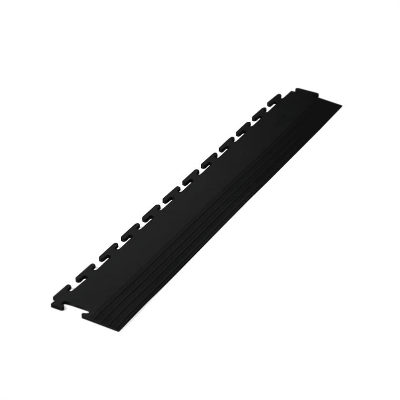 PVC kliktegel randstuk traanplaat zwart 4mm (T-verbinding)