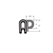 PVC/Mosrubber klemprofiel 1-3mm / BxH=16x12mm (L=50m)