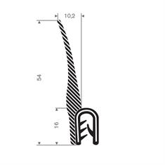 PVC/Mosrubber klemprofiel 1,5-5mm / BxH=10,2x54mm (L=25m)