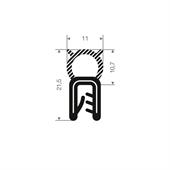 PVC/Mosrubber NBR klemprofiel 1-4mm / BxH=11x21,5mm (L=50m)