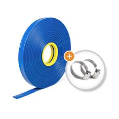 PVC slang plat supreme met twee slangklemmen DN=32mm (L=50m)