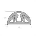 PVC stootrand boot grijs BxH=65x37mm (L=24m)