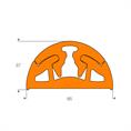 PVC stootrand boot oranje BxH=65x37mm (L=24m)