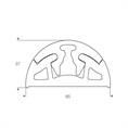 PVC stootrand boot wit BxH=65x37mm (L=24m)