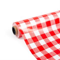PVC tafelbekleding rood/wit (breedte 140cm)