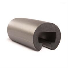 PVC trapleuningprofiel grijs aluminium D=40mm /BxH=25x15mm (L=25m)